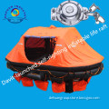 Davit-launched self-righting life raft